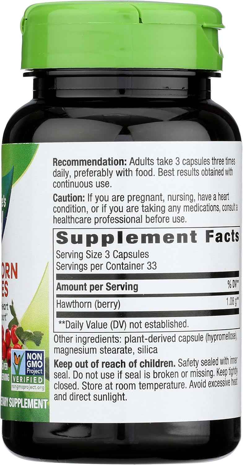 Natures Way Hawthorn Berries, 510mg 100 Capsules