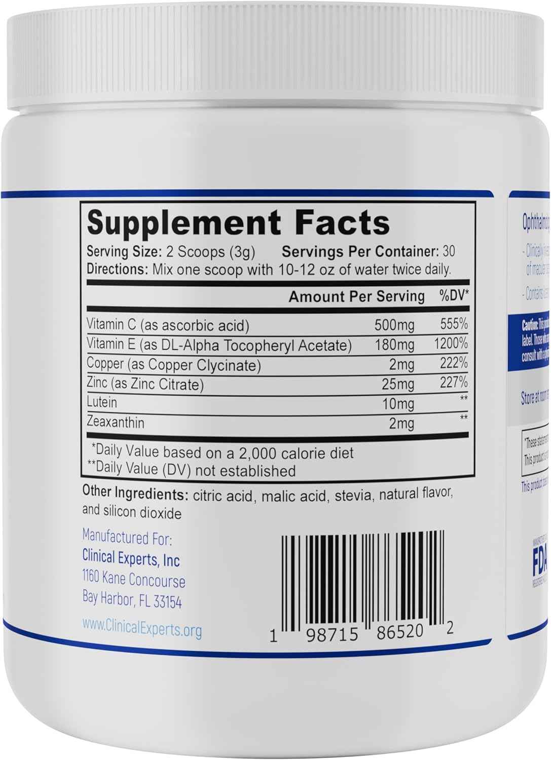 Navan AREDS 2 Powder for Those Who Can't Consume Tablets or Softgels - Eye Vitamins & Minerals - Lens Clarity & Retina Health by Clinical Experts, Lutein, Zeaxanthin & Zinc Kosher Style, 30 Servings