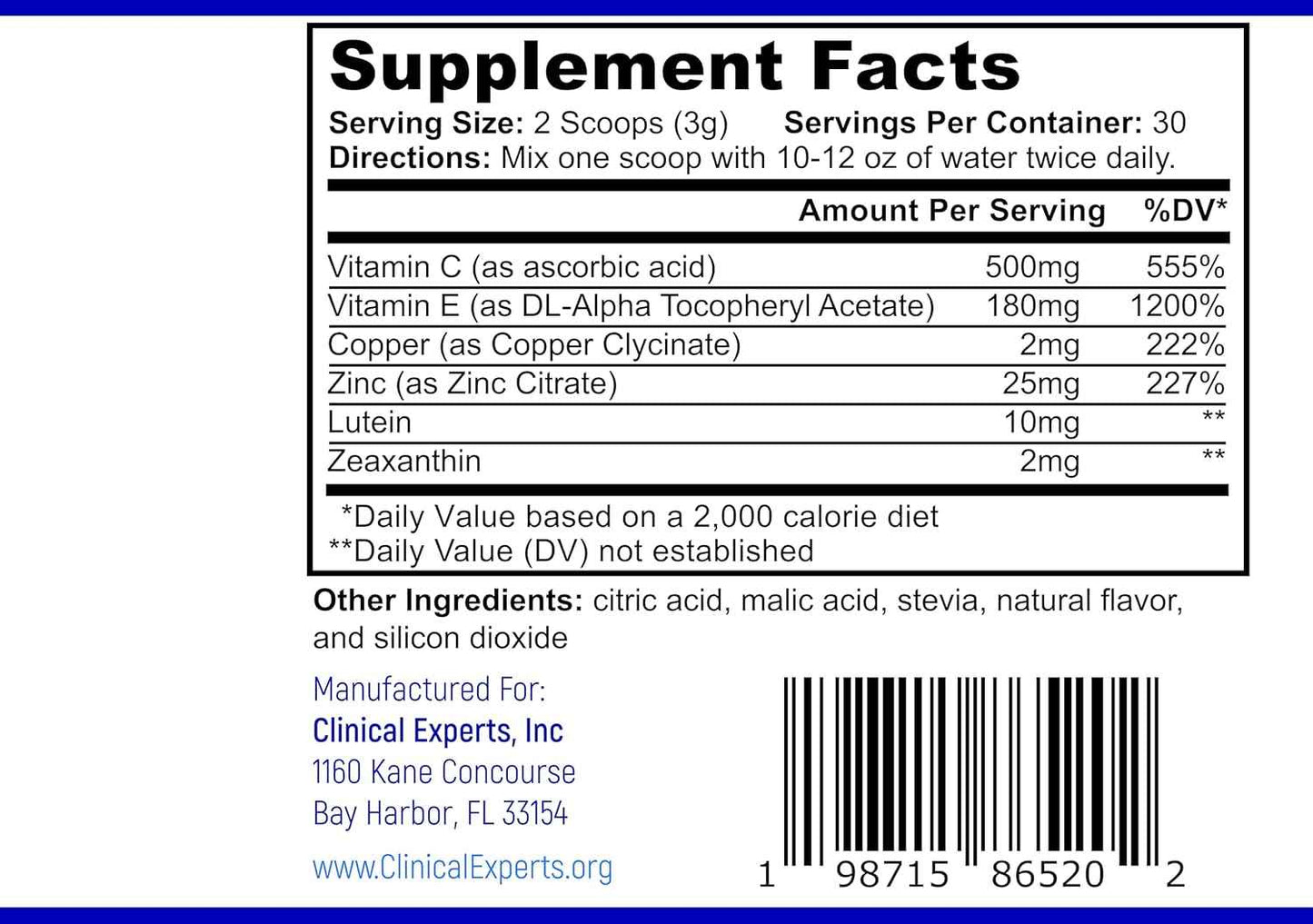Navan AREDS 2 Powder for Those Who Can't Consume Tablets or Softgels - Eye Vitamins & Minerals - Lens Clarity & Retina Health by Clinical Experts, Lutein, Zeaxanthin & Zinc Kosher Style, 30 Servings