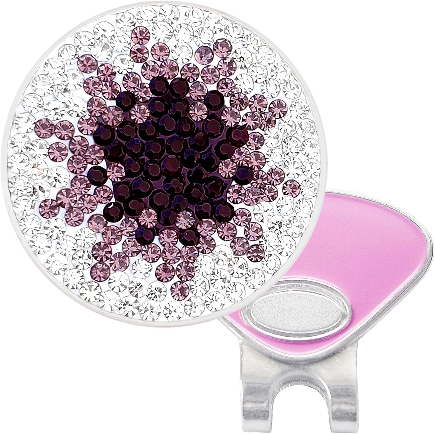 NAVIKA Purple Haze Crystal Golf Ball Marker with Magnetic Hat Clip - Sparkling Purple Bling for Women Golfers