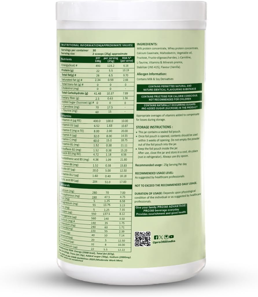 Nefro High Protein Powder 750gm - Renal Health Supplement with High Protein, Fat, and Calories - Vanilla Flavor, No Sugar