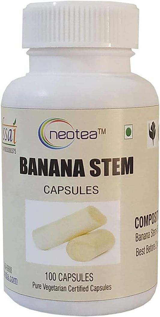 Neotea Banana Stem Capsules 500mg - Natural Digestive Support Supplement - 100 Capsules
