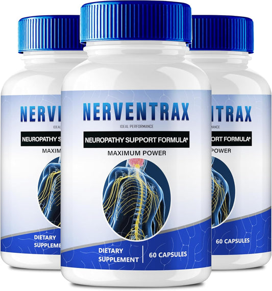 Nerventrax Brain Supplements - Advanced Formula for Memory, Focus, and Brain Health Support - All Natural Ingredients - 3 Pack