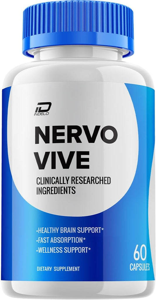 NervoVive Brain Supplement Capsules - All-Natural Memory and Focus Pills with Maximum Strength Formula for Nervo Support - 60 Capsules