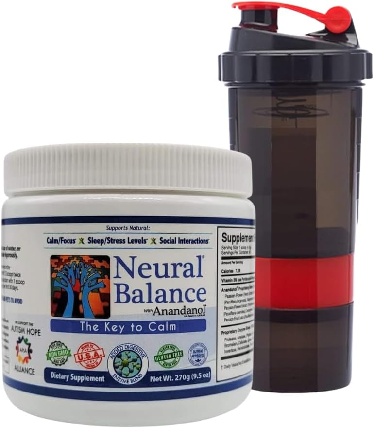 Neural Balance Anandanol Powder with Digestive Enzyme Blend and Shaker - Enhanced Formula for Wellness