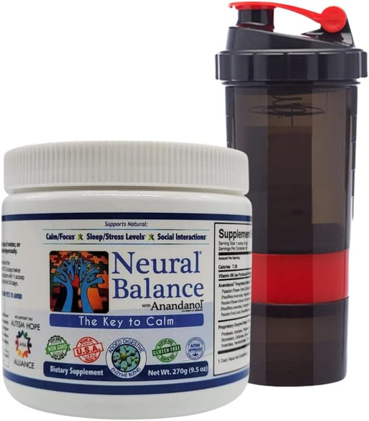 Neural Balance Anandanol Powder with Digestive Enzyme Blend and Shaker - Enhanced Formula for Wellness