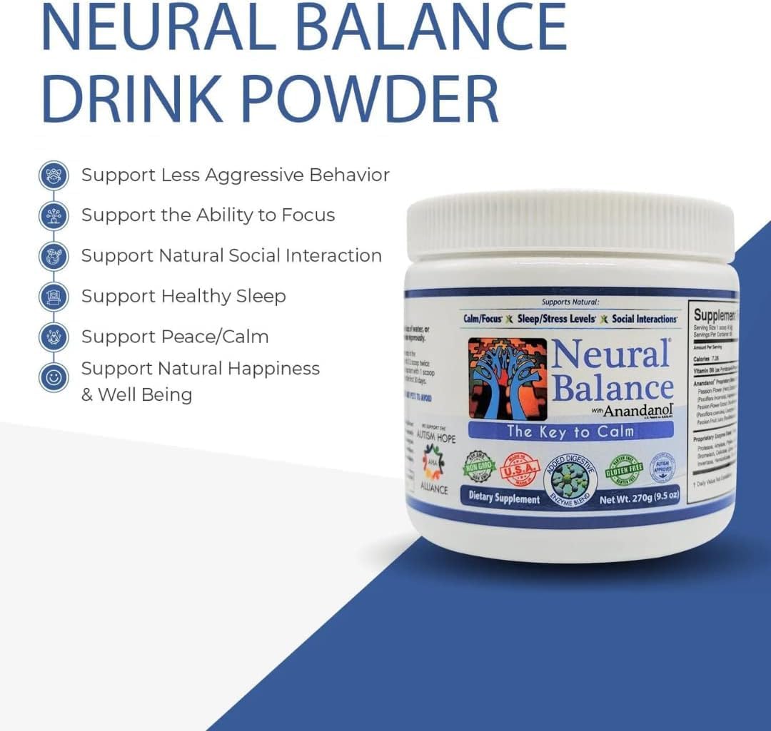 Neural Balance Anandanol Powder with Digestive Enzyme Blend and Shaker - Enhanced Formula for Wellness