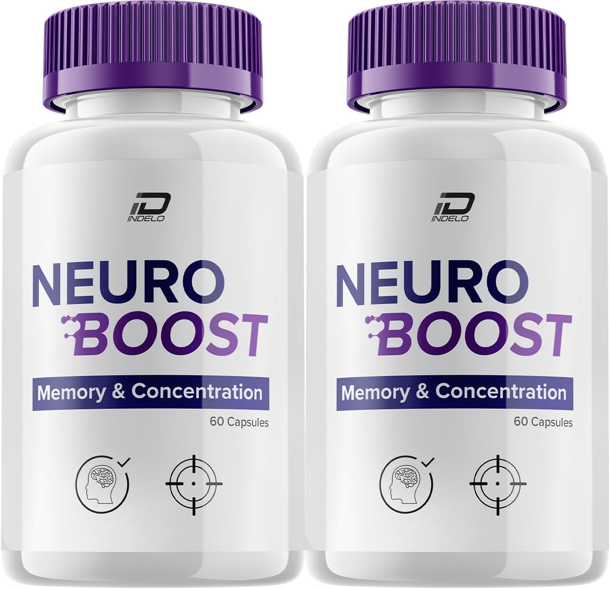 Neuro Boost Focus Supplement - Memory, Focus, Cognitive Support - Nootropic Booster Pills - 2 Pack, 120 Capsules