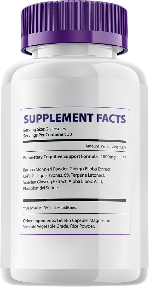 Neuro Boost Focus Supplement - Memory, Focus, Cognitive Support - Nootropic Booster Pills - 2 Pack, 120 Capsules