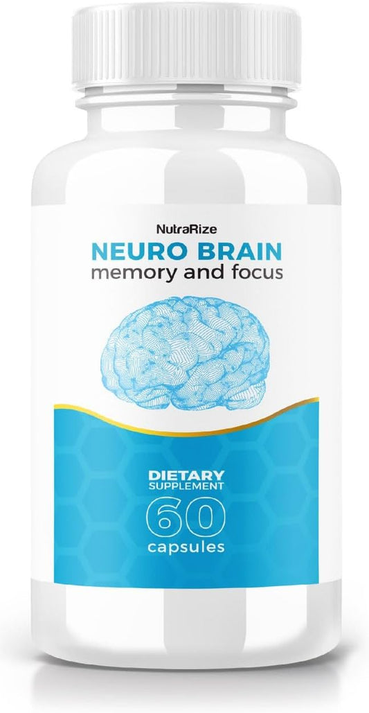 Neuro Brain Cognitive Capsules for Memory and Focus - NutraRize NeuroBrain Dietary Supplement (60 Capsules)