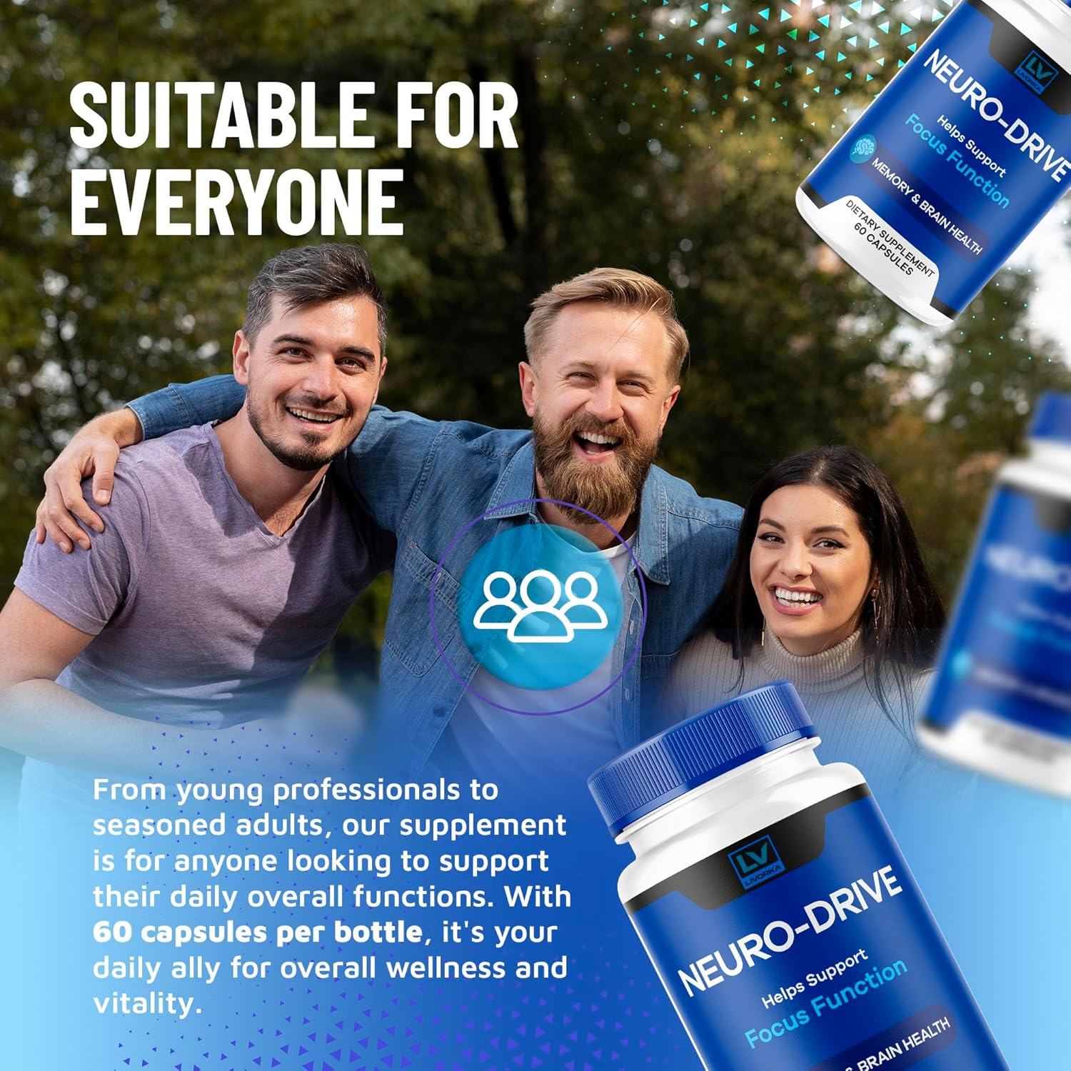 Neuro Drive Capsules (3 Pack) - Advanced Brain Formula, All Natural Reviews - 180 Capsules for 3 Months of Cognitive Support