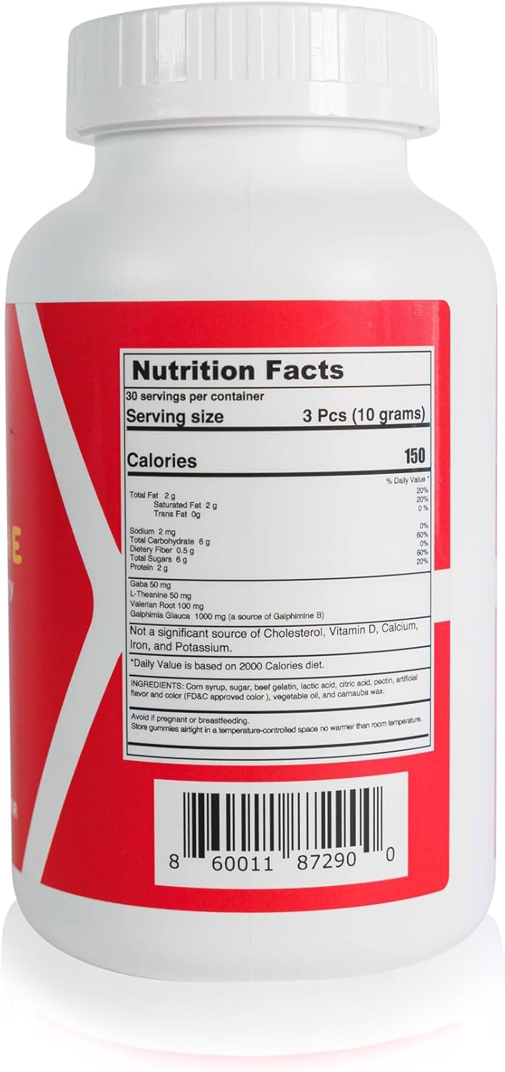 Neuro Soothe Gummies - Neurodiversity & Mental Health Support, Brain Wellness & Calm, Blue Raspberry & Cherry, 90 Gummies