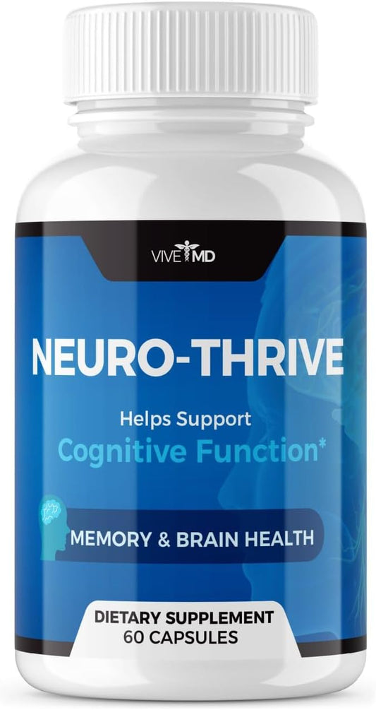 Neuro Thrive Brain Supplement - Official Formula with PQQ, Ginkgo Biloba, and Siberian Ginseng Extracts (60 Capsules)