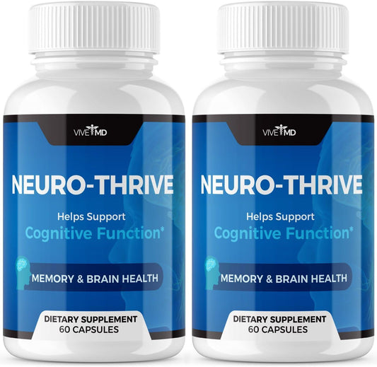 Neuro Thrive Brain Supplement - PQQ, Ginkgo Biloba, Siberian Ginseng - 2 Pack