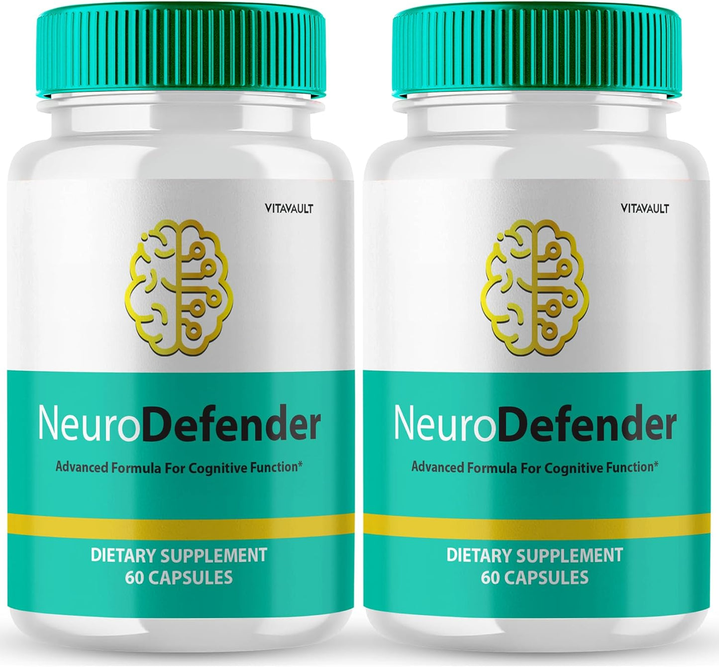 NeuroDefender Brain Health Supplements for Memory and Focus - Advanced Formula with Nootropics & All Natural Ingredients - 2 Pack