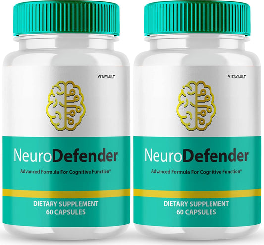 NeuroDefender Brain Health Supplements for Memory and Focus - Advanced Formula with Nootropics & All Natural Ingredients - 2 Pack
