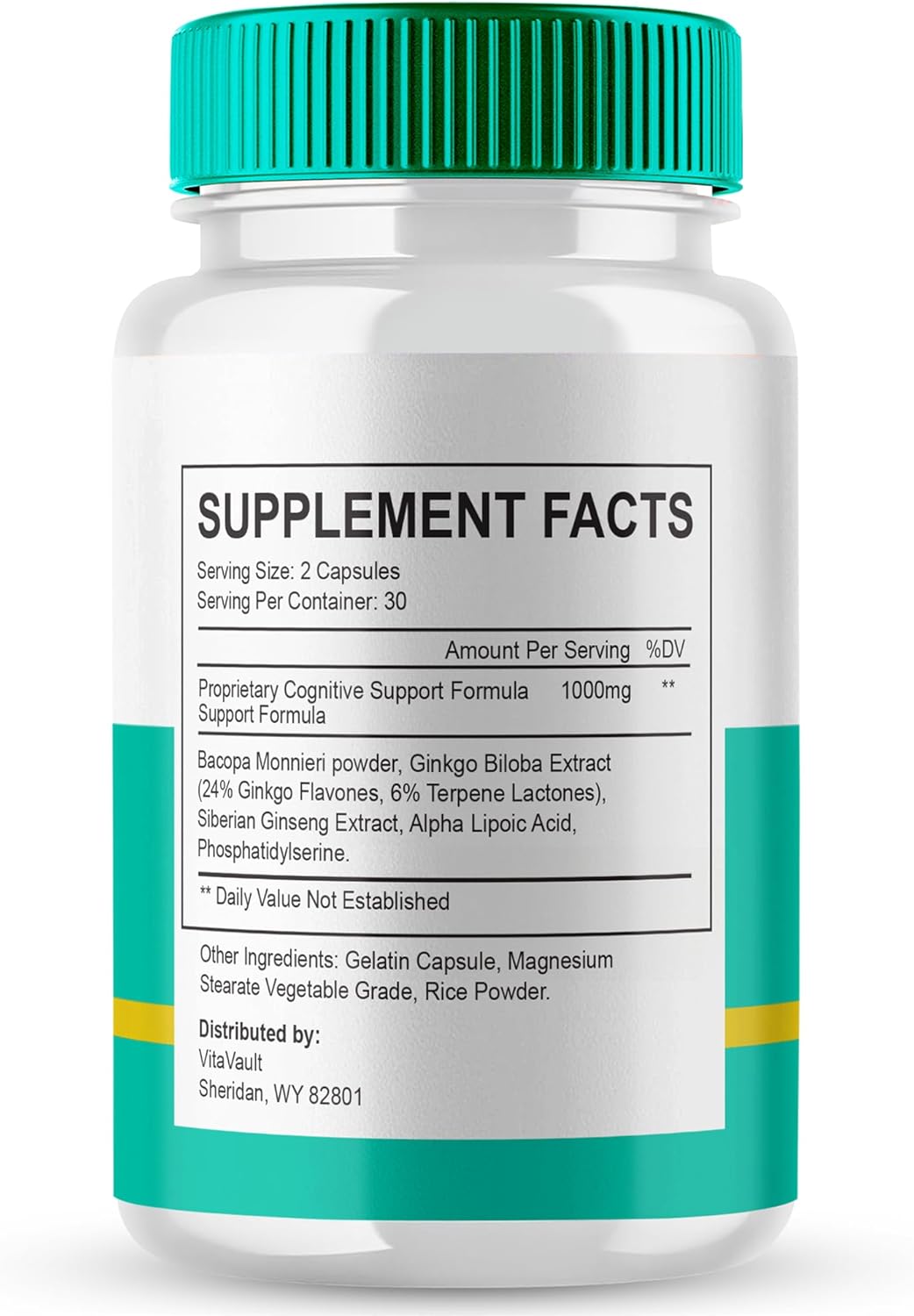 NeuroDefender Brain Health Support Capsules - Advanced Formula for Memory and Focus - Natural Nootropics with Extra Strength - 5 Pack