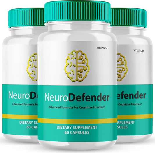 NeuroDefender Brain Support Supplement Capsules - Memory, Focus, and Nootropics - 3 Pack