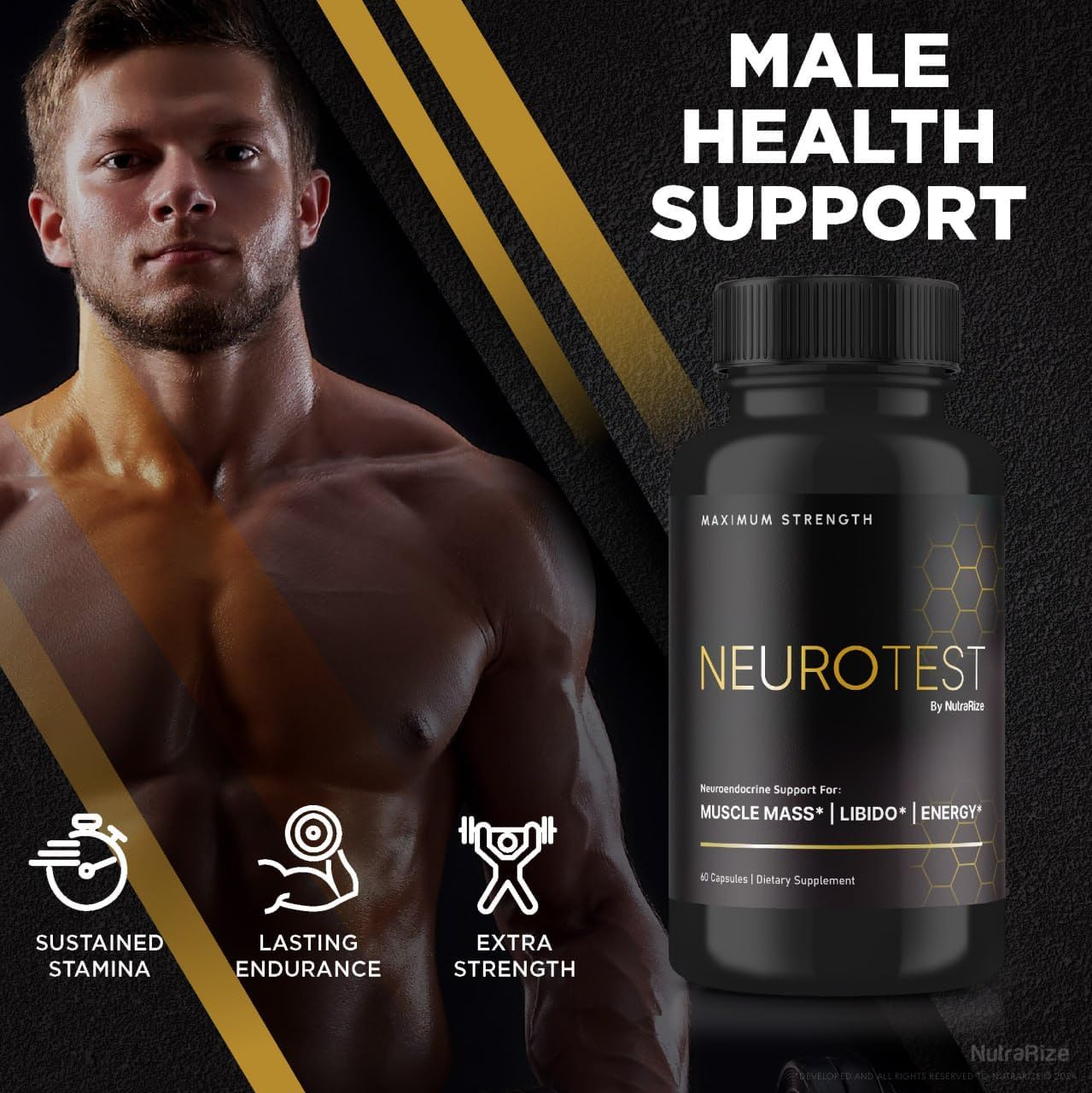 NeuroTest Dietary Supplement for Men - Advanced Formula Pills for Peak Performance and Overall Wellness (2 Pack, 120 Capsules)