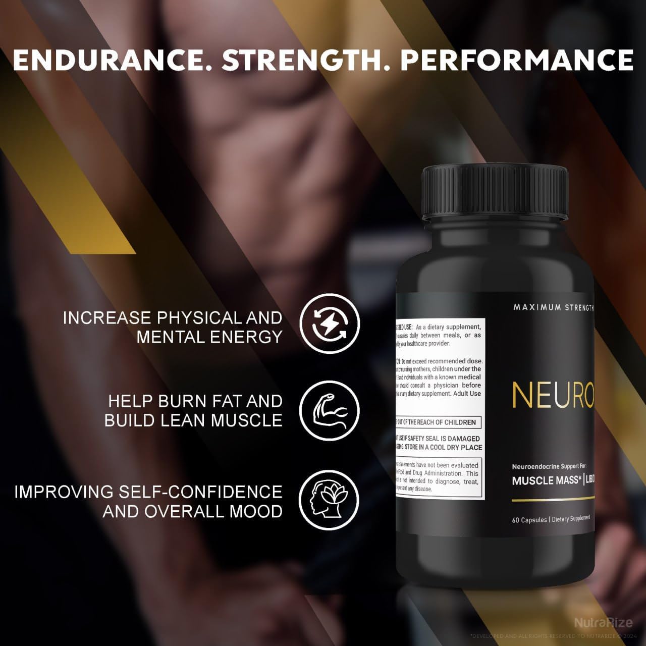 NeuroTest Dietary Supplement for Men - Advanced Formula Pills for Peak Performance and Overall Wellness (2 Pack, 120 Capsules)