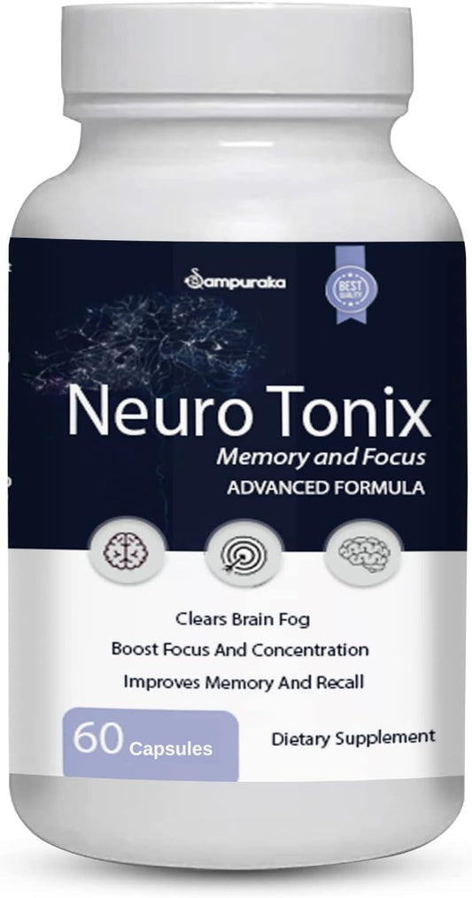 NeuroTonix Memory and Focus Supplement - Advanced Formula 60 Capsules