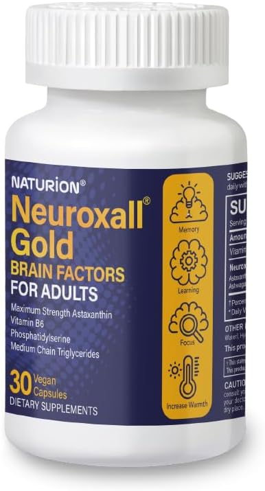 Neuroxall Gold Brain Support Capsules for Adults - Cognitive and Mental Health Boost with Vitamins and Herbs - 30 Day Supply