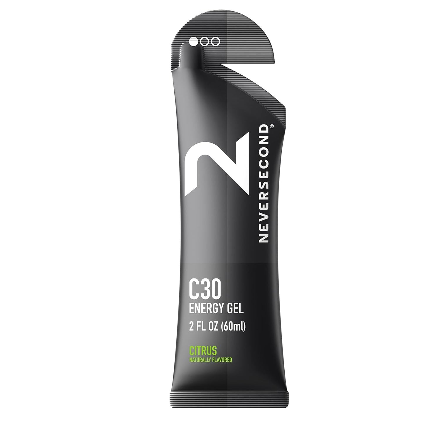 Neversecond C30 Energy Gel - Citrus Flavor, 12-Pack for Triathlons, Ironman, Cycling & Marathons - Performance Nutrition & Hydration