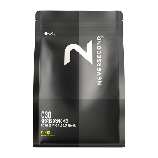Neversecond C30 Sports Drink: Electrolyte Hydration & Carbohydrates for Endurance - Citrus Flavor (640g, 20 Servings)