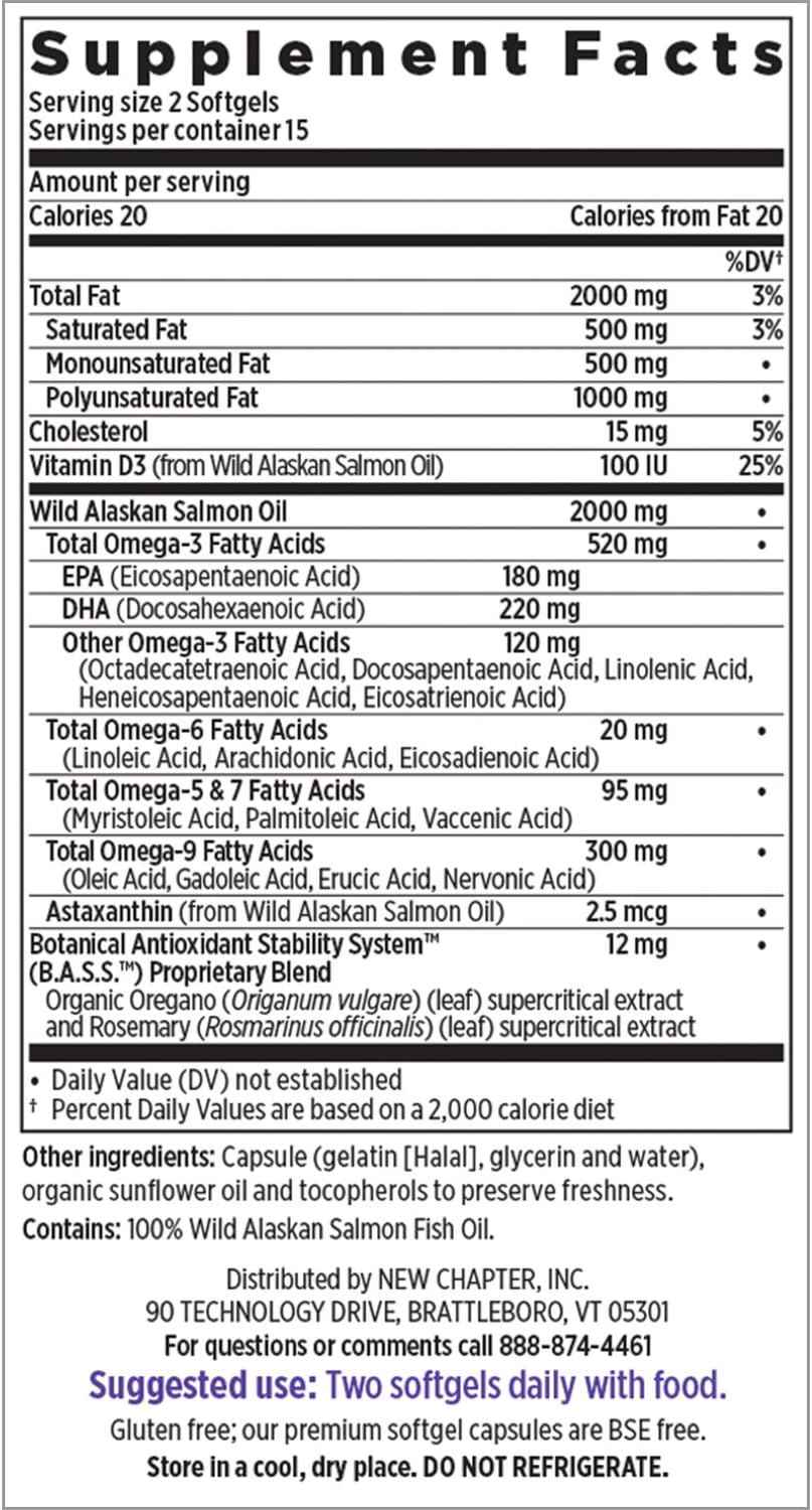 NEW CHAPTER Wholemega 1000 MG, 30 CT