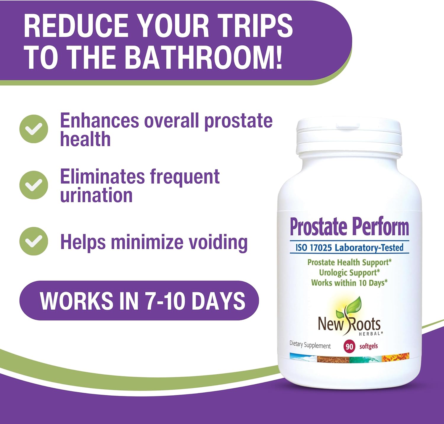 New Roots Herbal Prostate Supplement - Super Blend of 16 Powerful Herbals for Urinary Health - Saw Palmetto, Plant Sterols, Borage Oil, and More (30 Softgels)