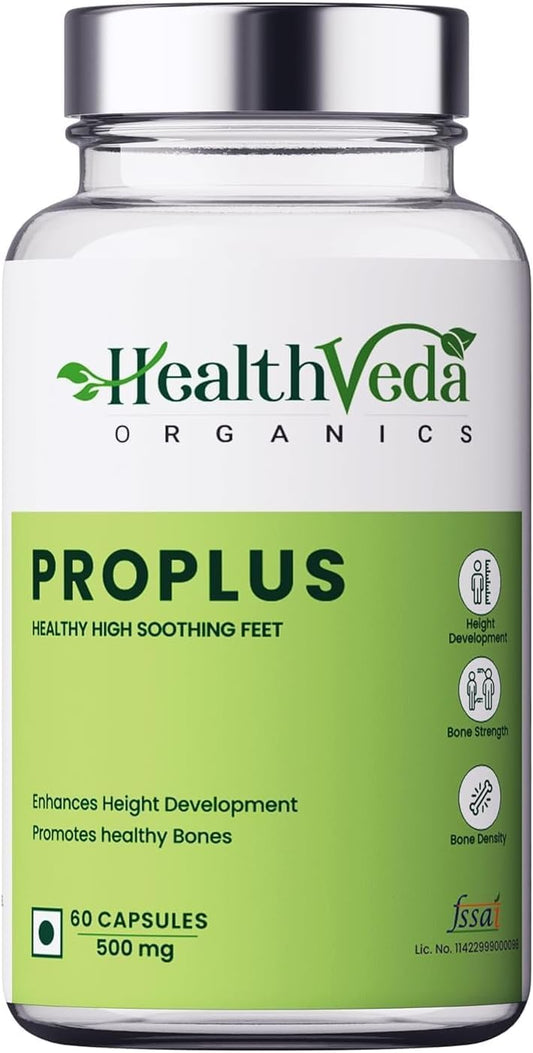 NH Organics ProPlus 500mg Capsules for Bone Strength - 60 Veg Capsules for Men & Women