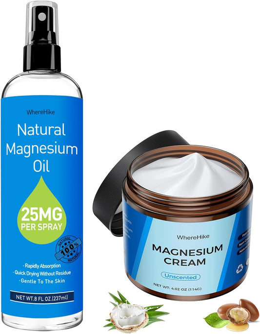 Nighttime Magnesium Cream for Pain Relief, Sleep, Muscle Relaxation, and Hydration - Natural and Safe for Kids
