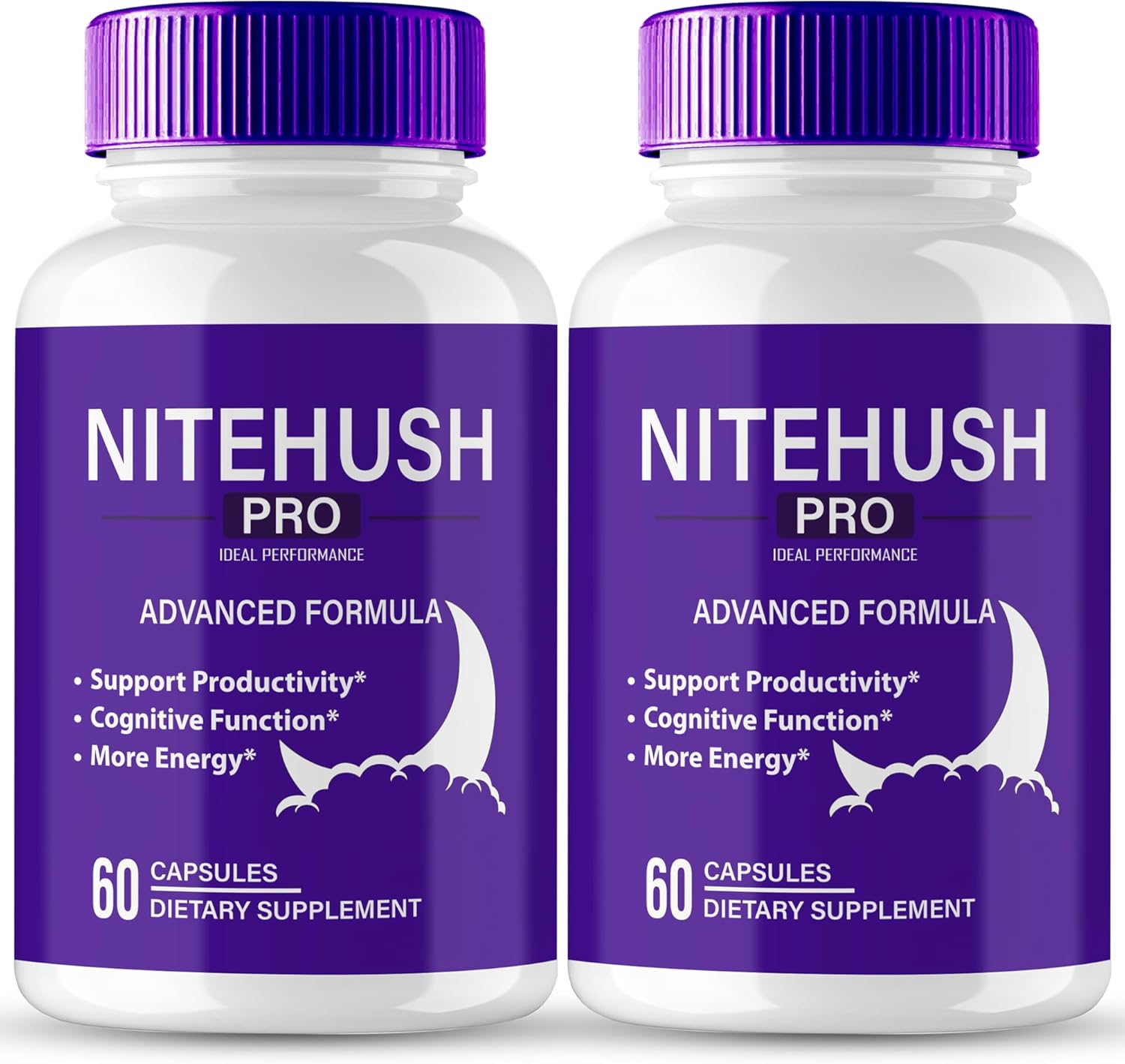 Nite Hush Pro Brain Supplements for Memory and Focus - Advanced Formula with Maximum Strength Nootropics - 2 Pack