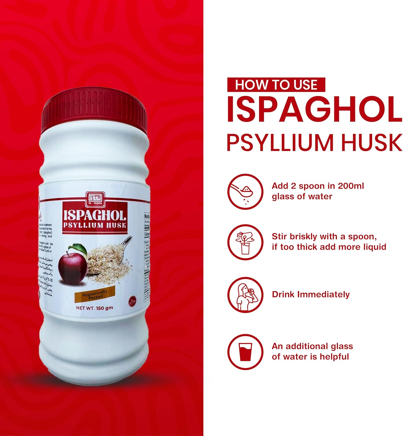 Non-Flavored Psyllium Husk Powder for Digestive Health - High Fiber Isabgol Ispagol Supplement