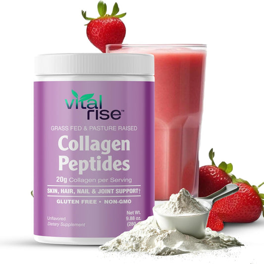 Non-GMO Hydrolyzed Collagen Powder - Hair, Skin, Nail, Joint Support for Women - Grass-Fed Type I & III Collagen Supplement - Dairy-Free - 9.88 Oz Unflavored