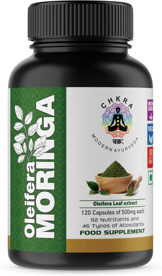 Non-GMO Moringa Powder Capsules - 120 Organic Capsules for Energy, Metabolism, and Immune Support - XTRAKT Green Superfood