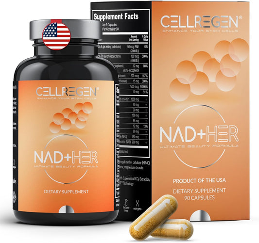 Non-GMO NAD Supplement for Women - Restore NAD Levels & Rejuvenate Skin Cells - 90 Capsules