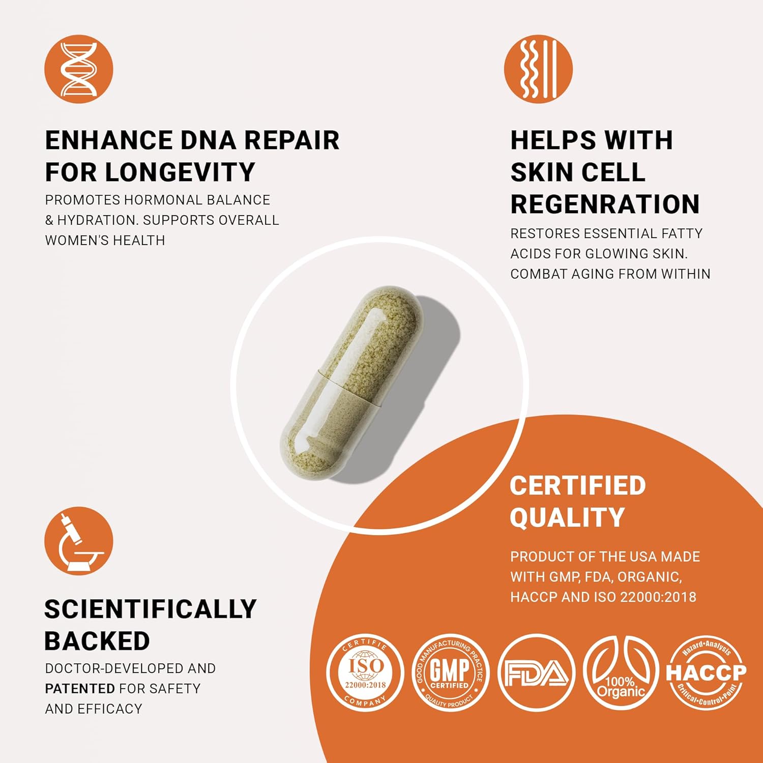 Non-GMO NAD Supplement for Women - Restore NAD Levels & Rejuvenate Skin Cells - 90 Capsules