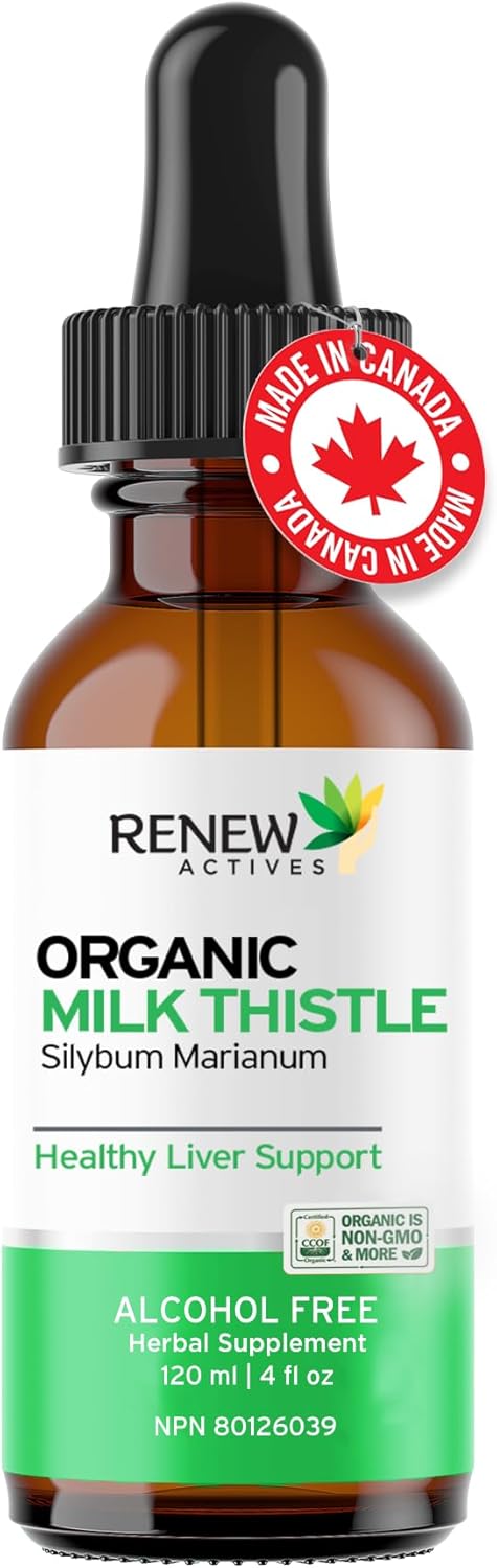 Non-GMO Vegan Milk Thistle Liquid Extract for Liver Health - Alcohol-Free Liver Support Drops - 4 fl oz - Digestive Health Supplement