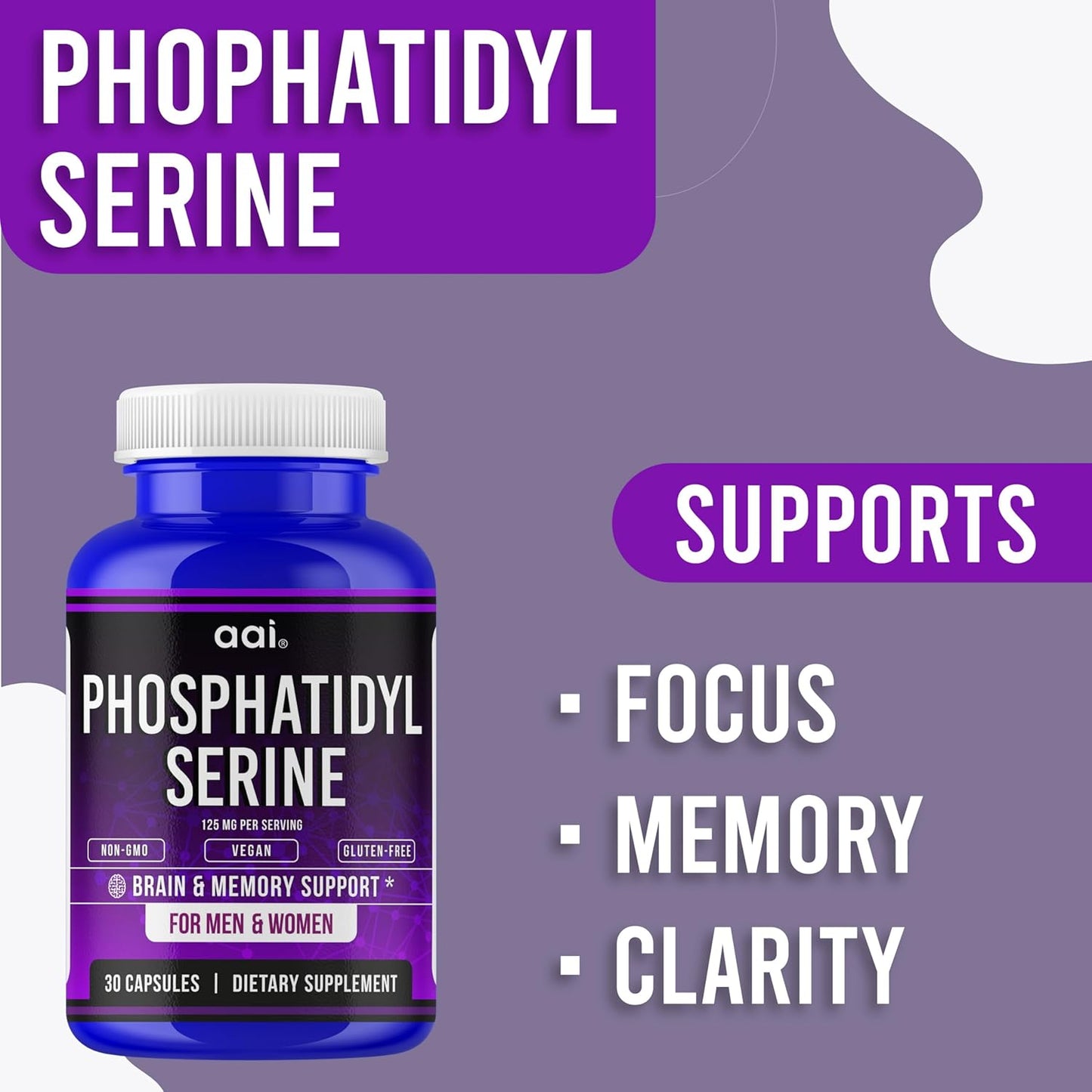 Nootropic Brain Supplement for Memory, Focus, and Cognitive Support - 30 Pills with St. John's Wort & Ginkgo Biloba - Brain Health and Memory Booster