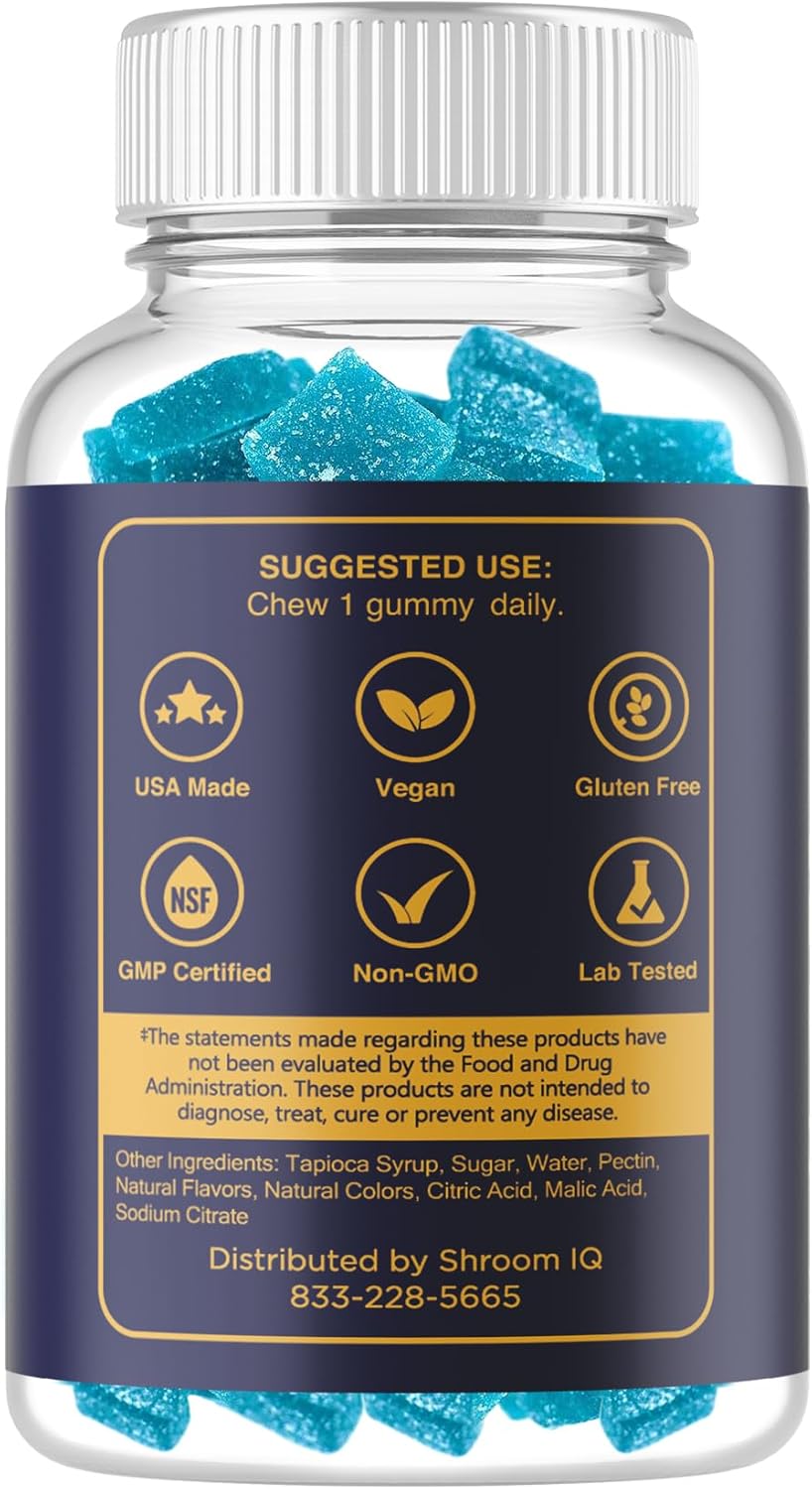 Nootropic Gummies for Memory and Focus - Shroom IQ Brain Supplements for Enhanced Cognitive Function