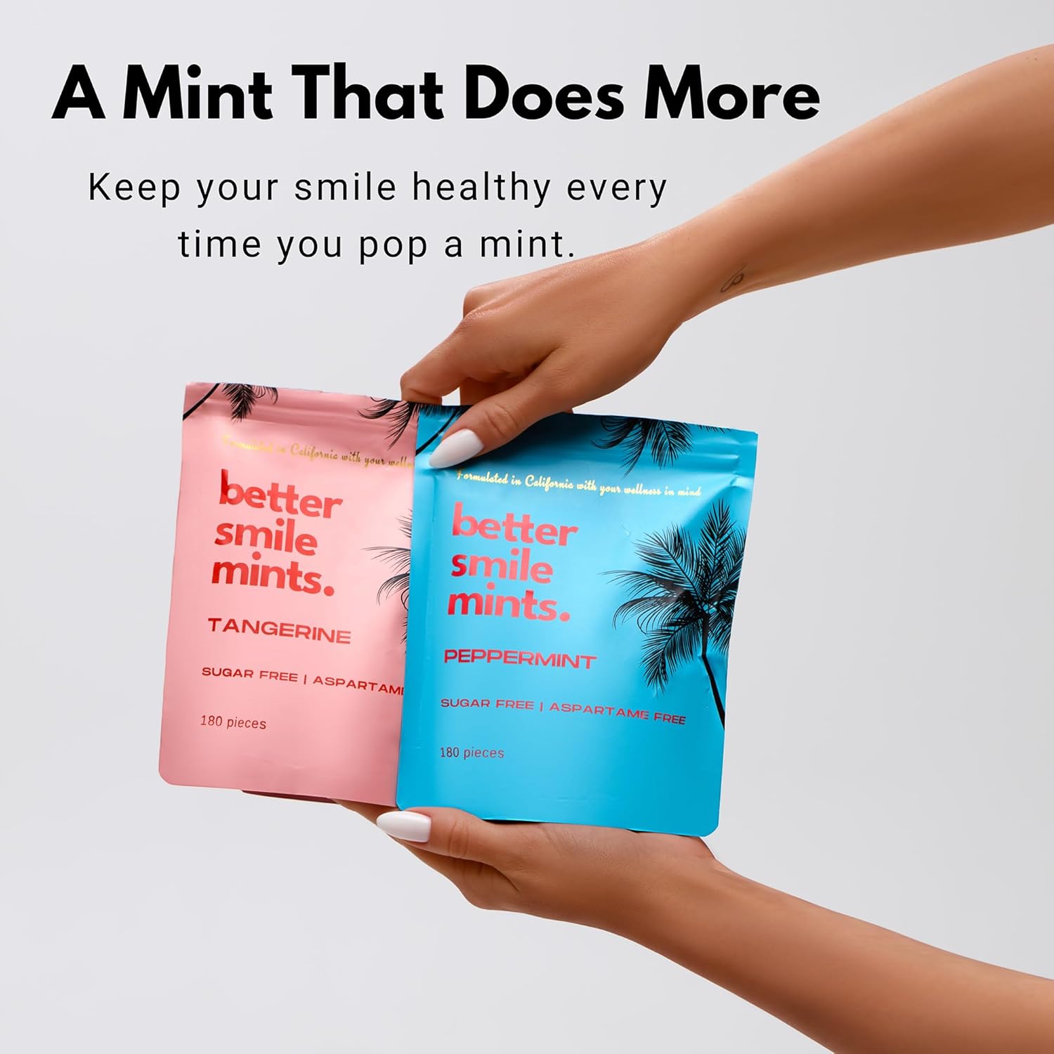 NOOZ Better Smile Mints - Peppermint Flavor, 180 Mints Bag - Sugar-Free Oral Health Support & Fresh Breath - Aspartame-Free Gum Protection