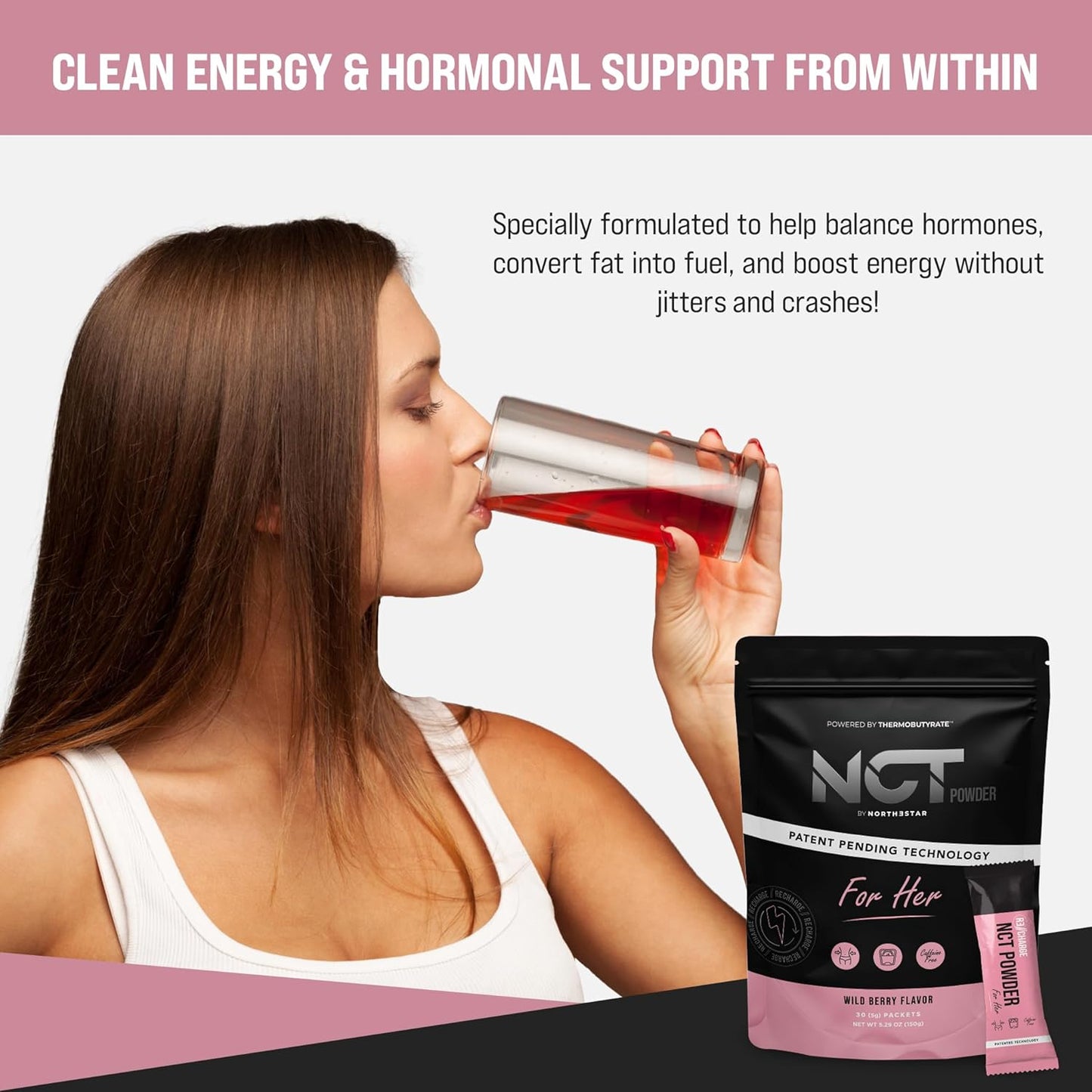 Northestar NCT Powder: Wild Berry Flavor for Women - 30 Packets
