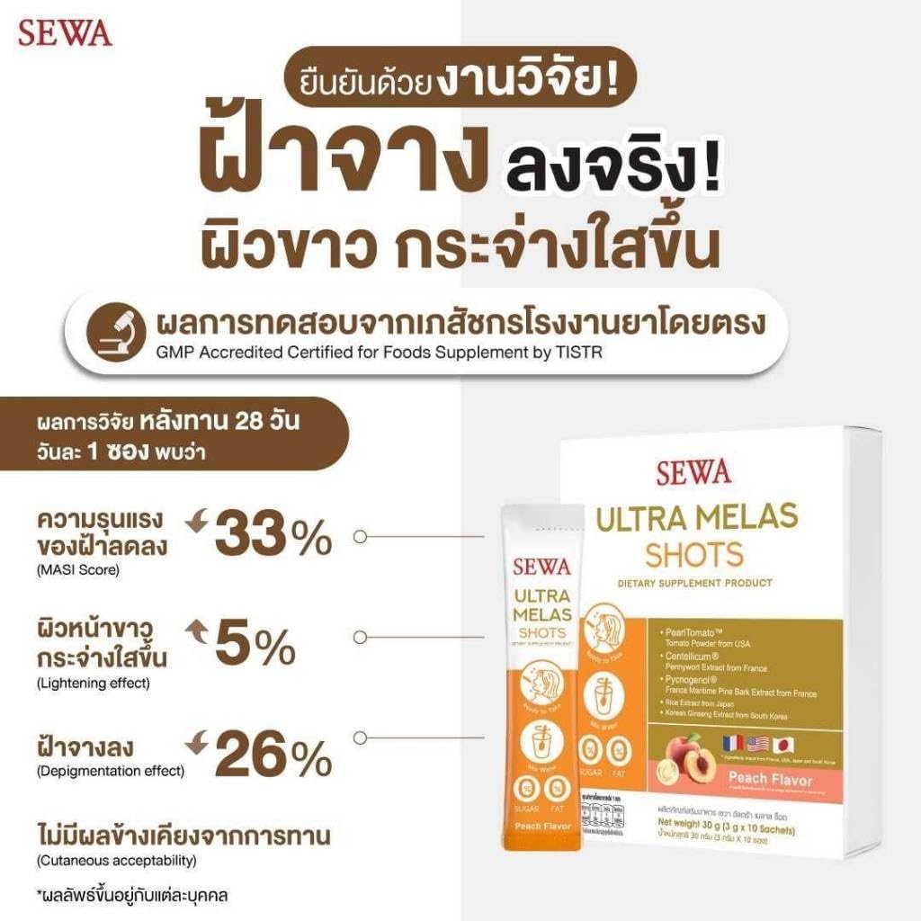 Nourish Skin Health with Generic VitaminxSewa Ultra Melas Shots in Peach Flavor - 10 Ready-to-Take Sachets
