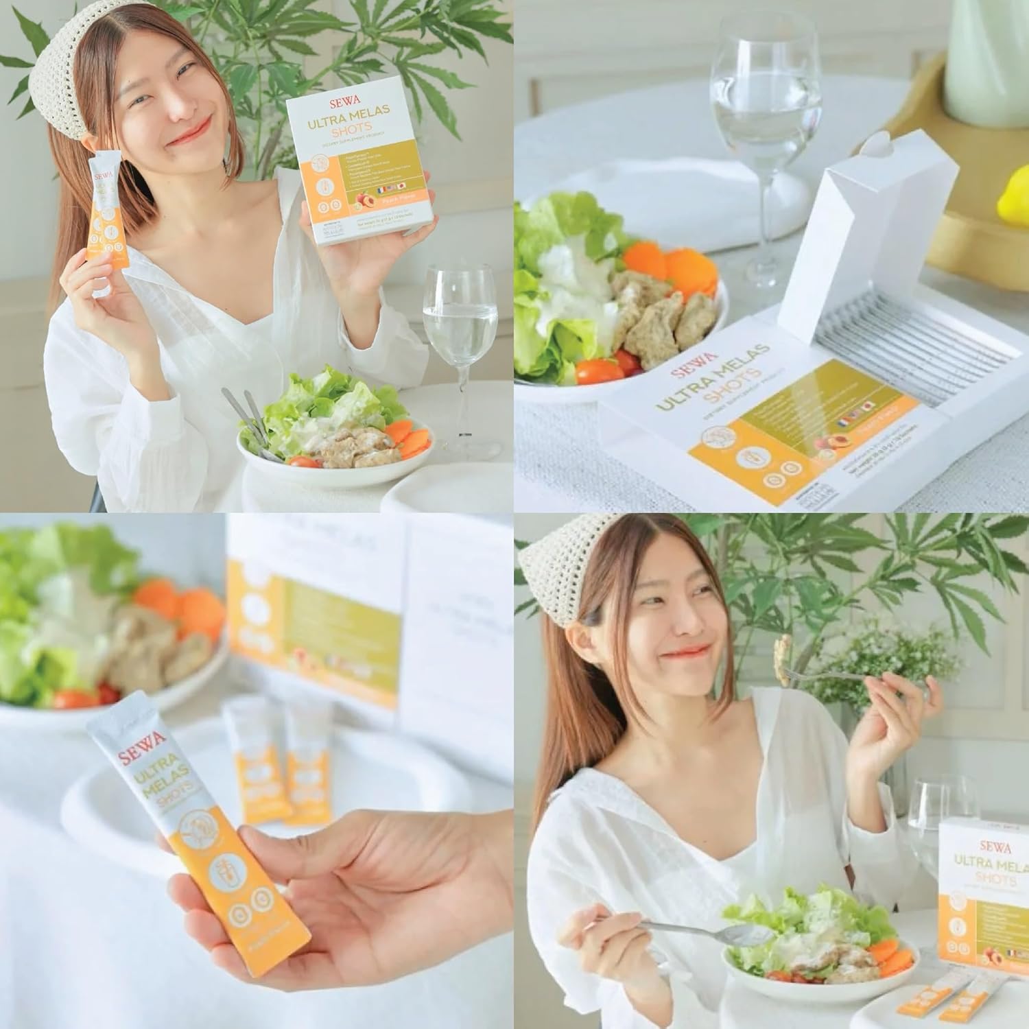 Nourish Skin Health with Generic VitaminxSewa Ultra Melas Shots in Peach Flavor - 10 Ready-to-Take Sachets