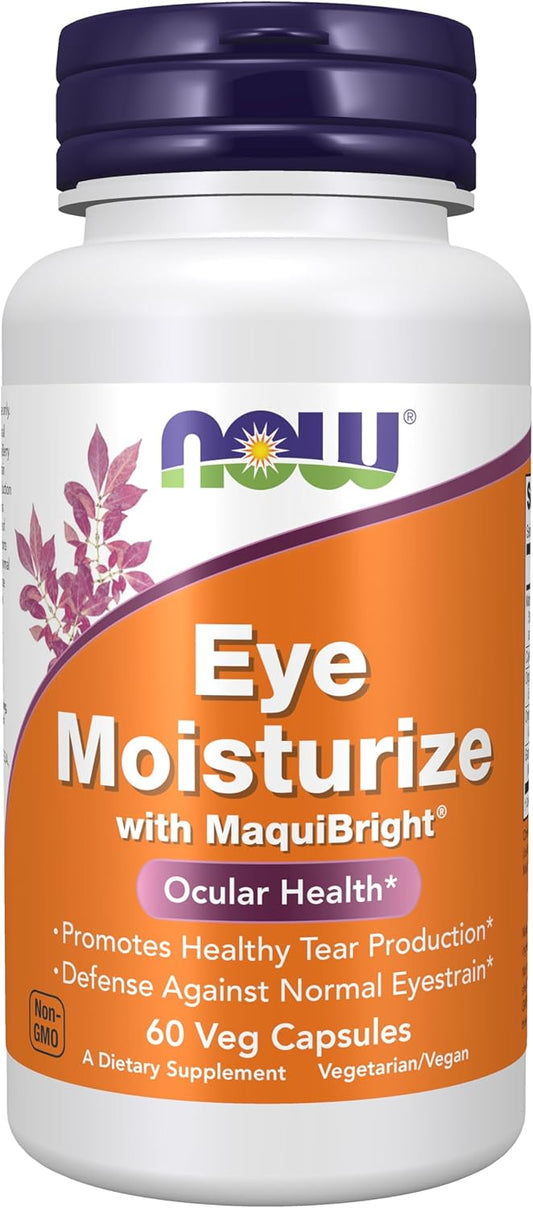 NOW Foods Eye Moisturize with MaquitBright® - 60 Vegetarian Capsules for Hydrated Eyes