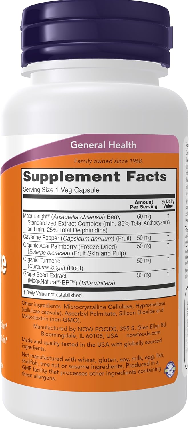 NOW Foods Eye Moisturize with MaquitBright® - 60 Vegetarian Capsules for Hydrated Eyes