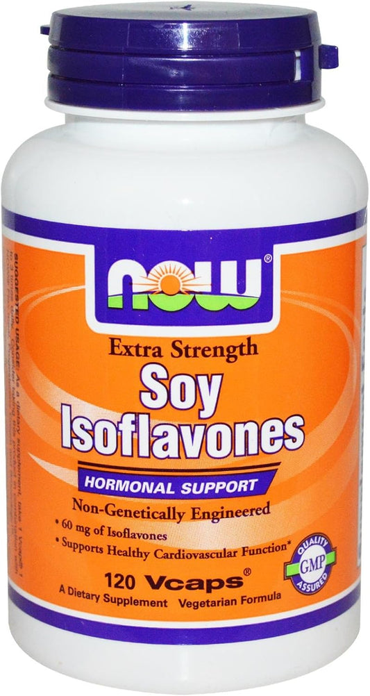 Now Foods Isoflavones 120 Capsules, Soy-Based Supplement for Hormonal Balance, 120 Count Bottle