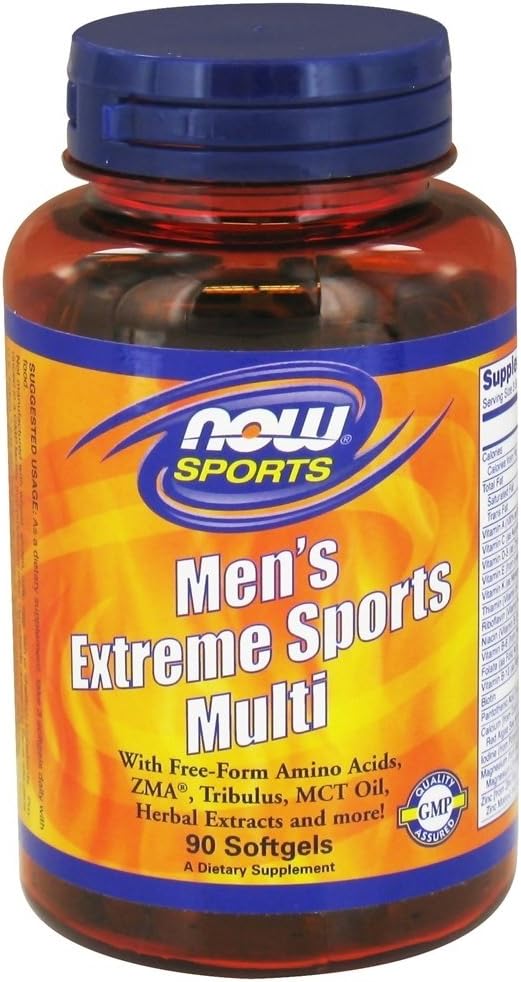 NOW Foods Men's Extreme Sports Multi 90 Softgels - High-Performance Multivitamin for Active Men