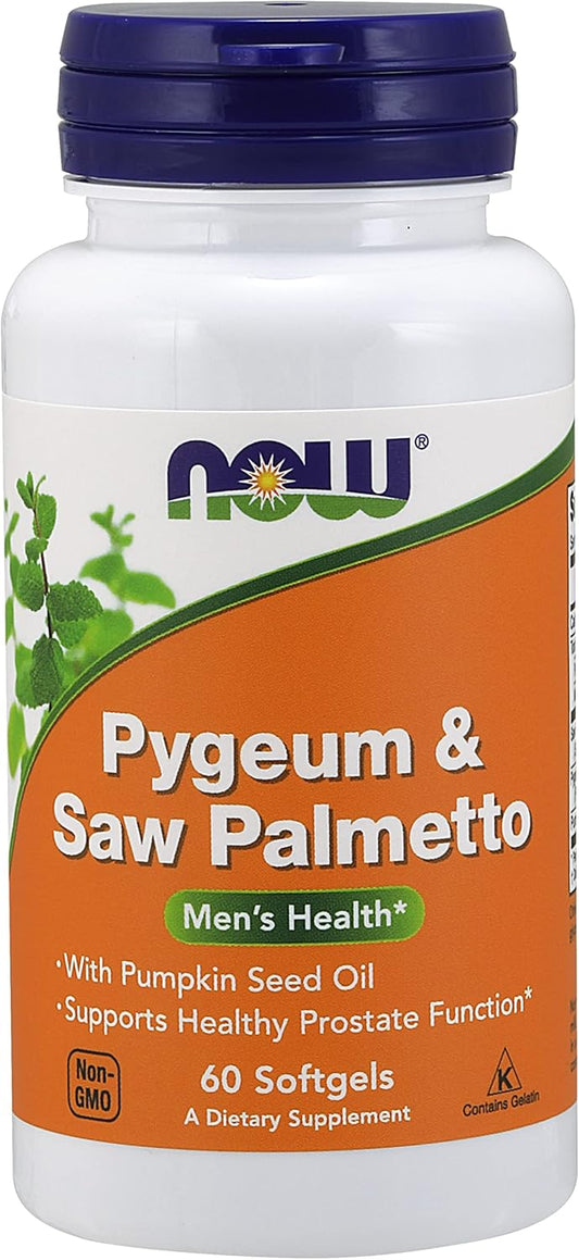 Now Foods Pygeum & Saw Palmetto Extract 25 mg/80 mg Softgels - Pack of 2
